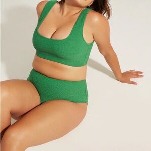 SAINT SOMEBODY Mystery of Love bikini top green texture